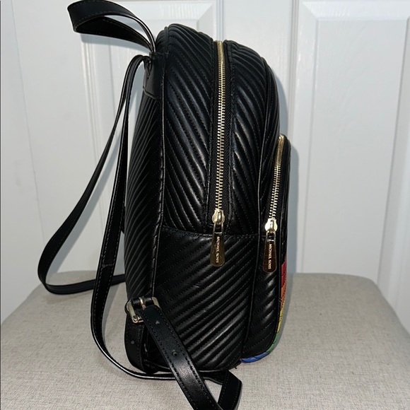 Michael Kors Black Rainbow Abbey MD Backpack. - Picture 5 of 16